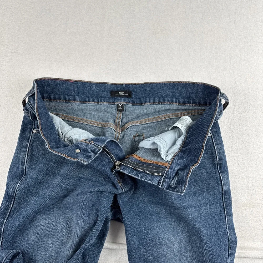 True Religion Ricky Relaxed Straight Mens Blue Jeans  fits 32*32 Denim